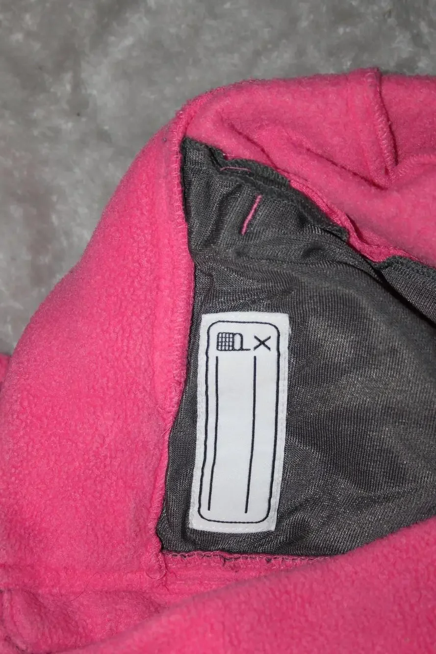 Columbia Jacket Unisex Kids 14-16 Pink Quilted Fleece Full Zip Pockets